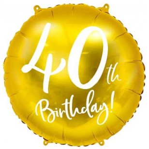 Gold 40th Birthday Balloon